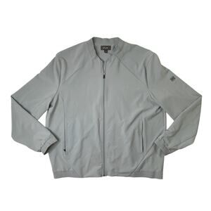 FLX Jacket Mens XXL Grey Lightweight Active Bomber Stretch Packable Full Zip